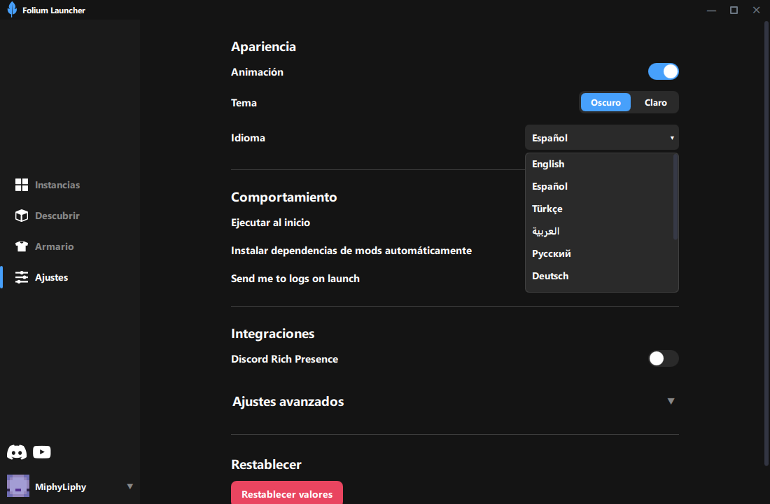 Language support in Folium